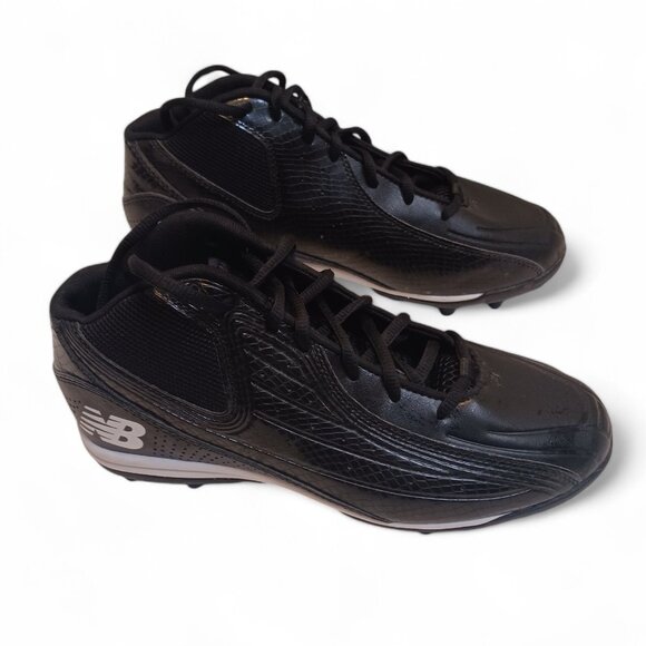 New Balance Youth Boys Black and White Football Cleats YF446MBK  Size 5W - Picture 3 of 13